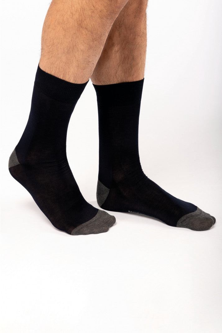 Chaussettes de ville mi-hautes coton mercerisé - Origine France