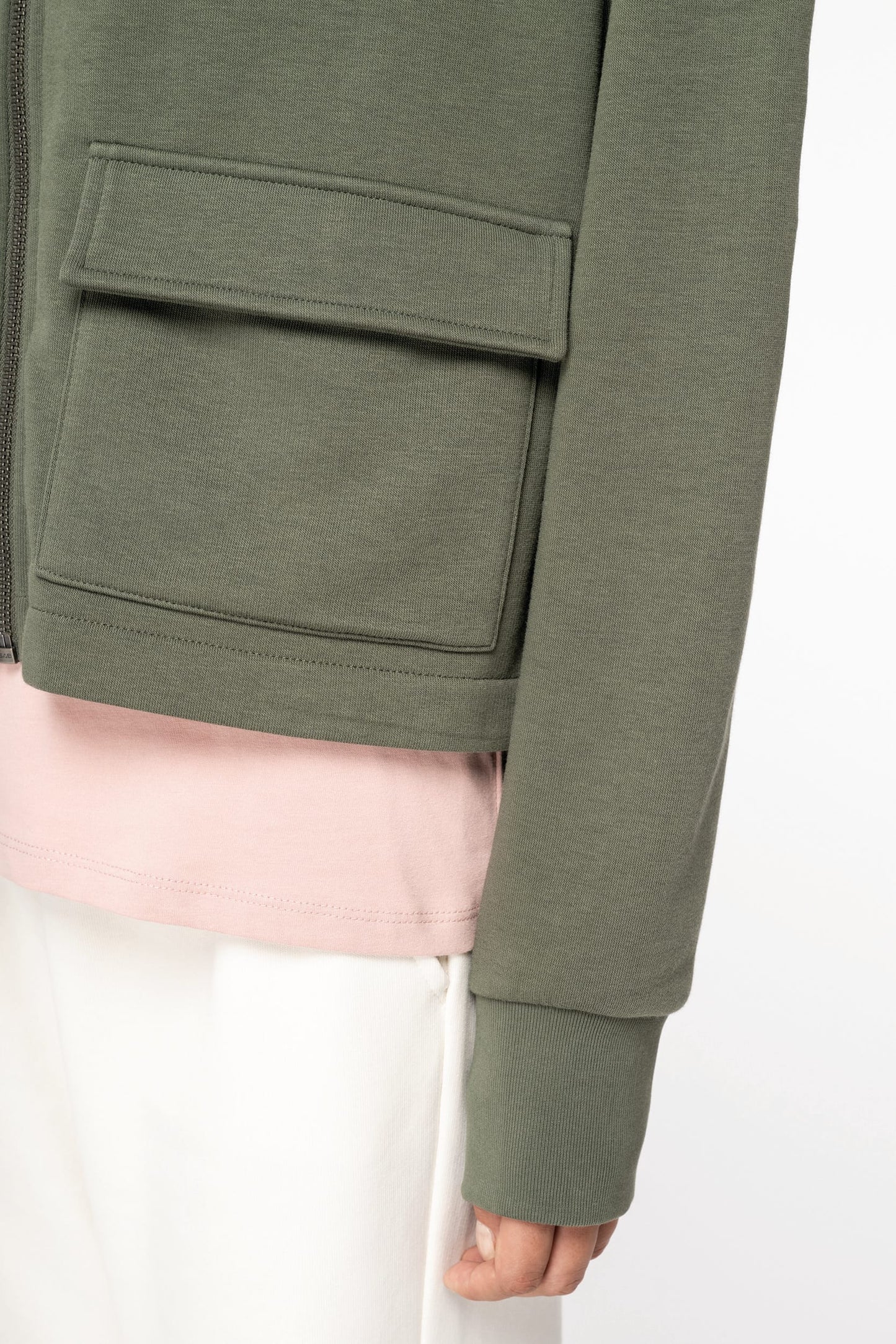 Sweat-shirt écoresponsable zippé à capuche French Terry