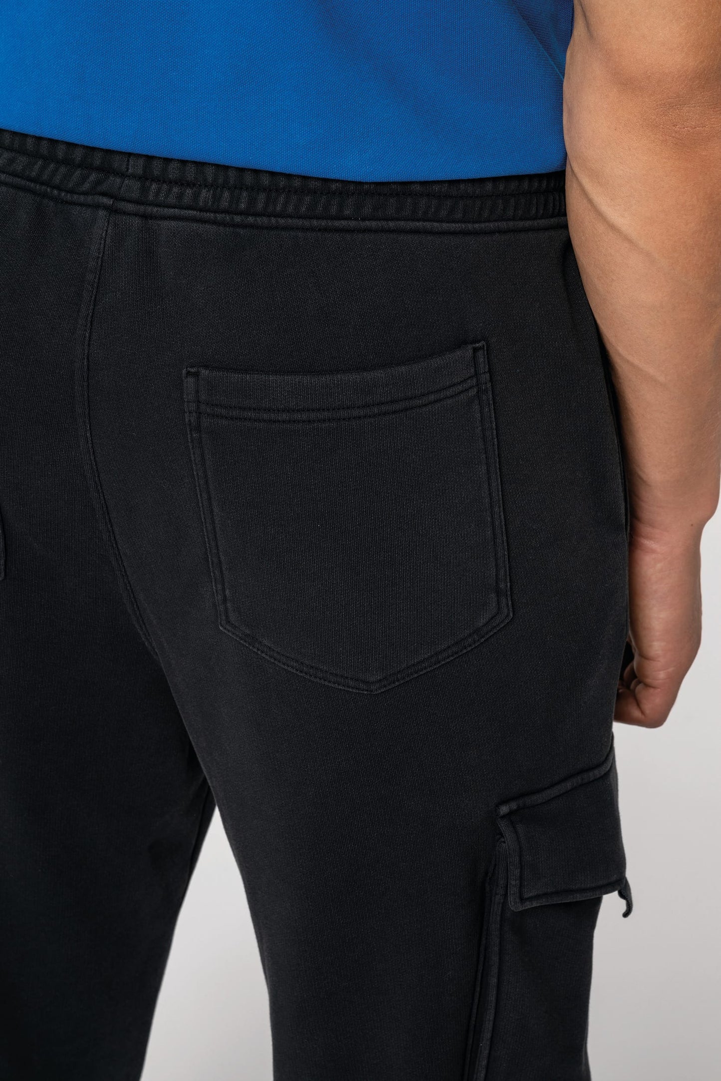 Pantalon cargo écoresponsable délavé French Terry