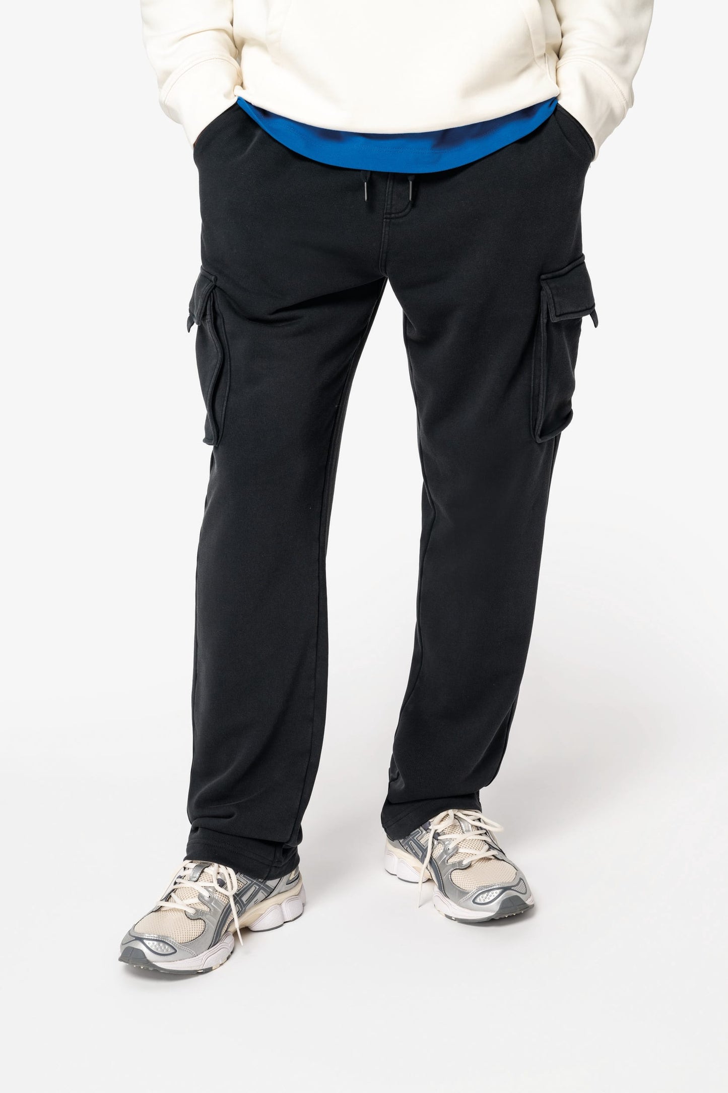 Pantalon cargo écoresponsable délavé French Terry