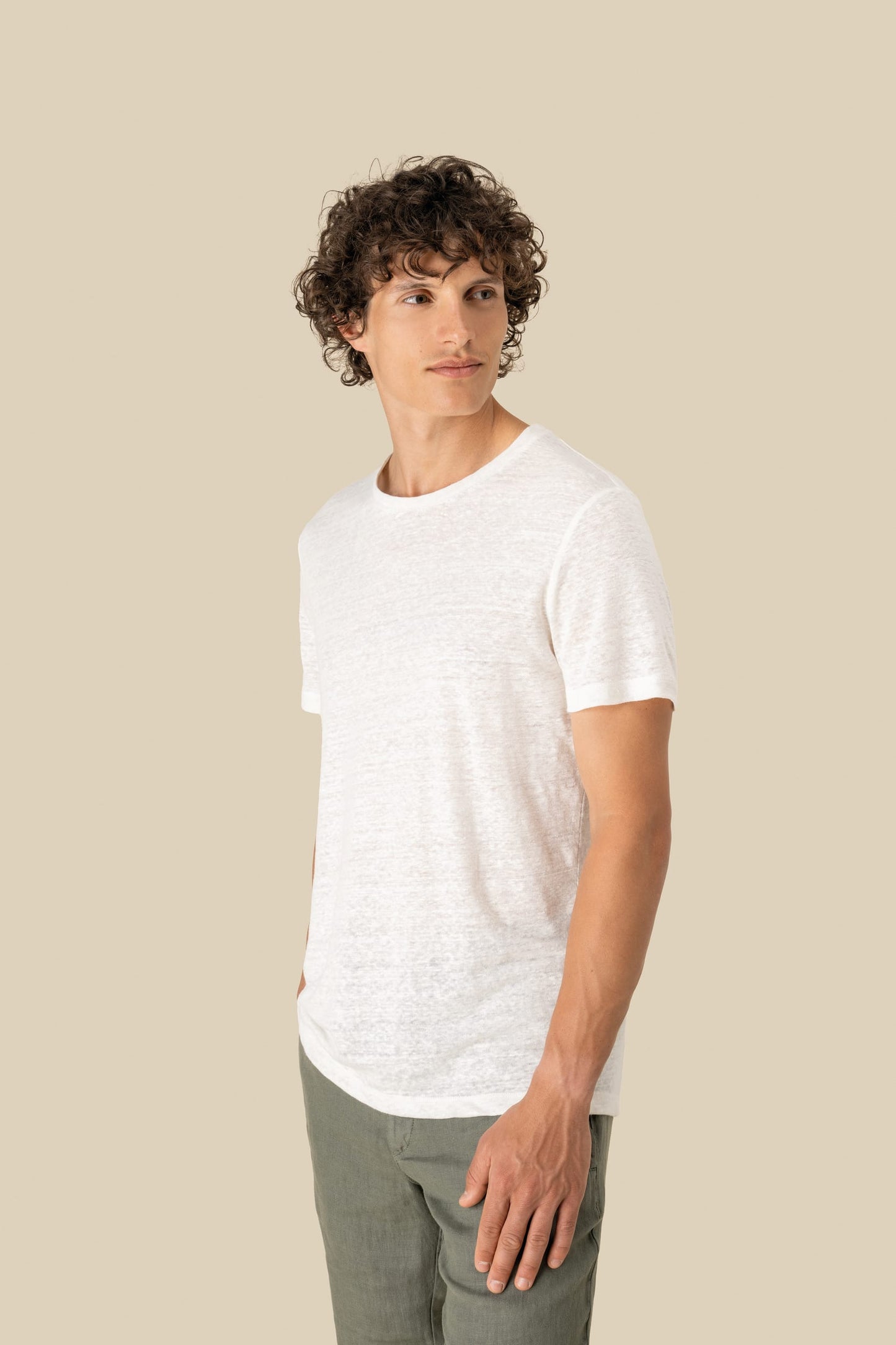 T-shirt en lin col rond