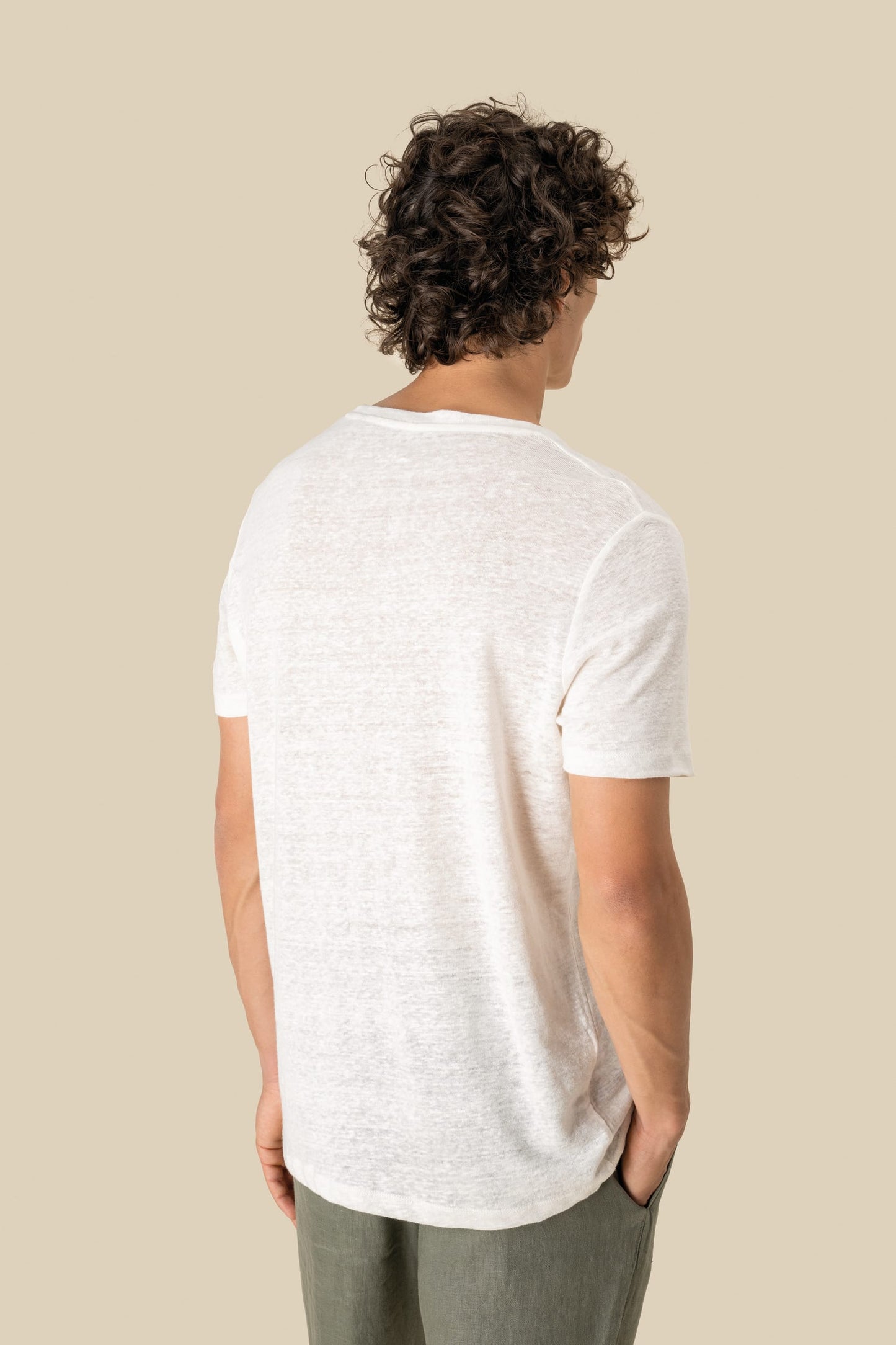 T-shirt en lin col rond