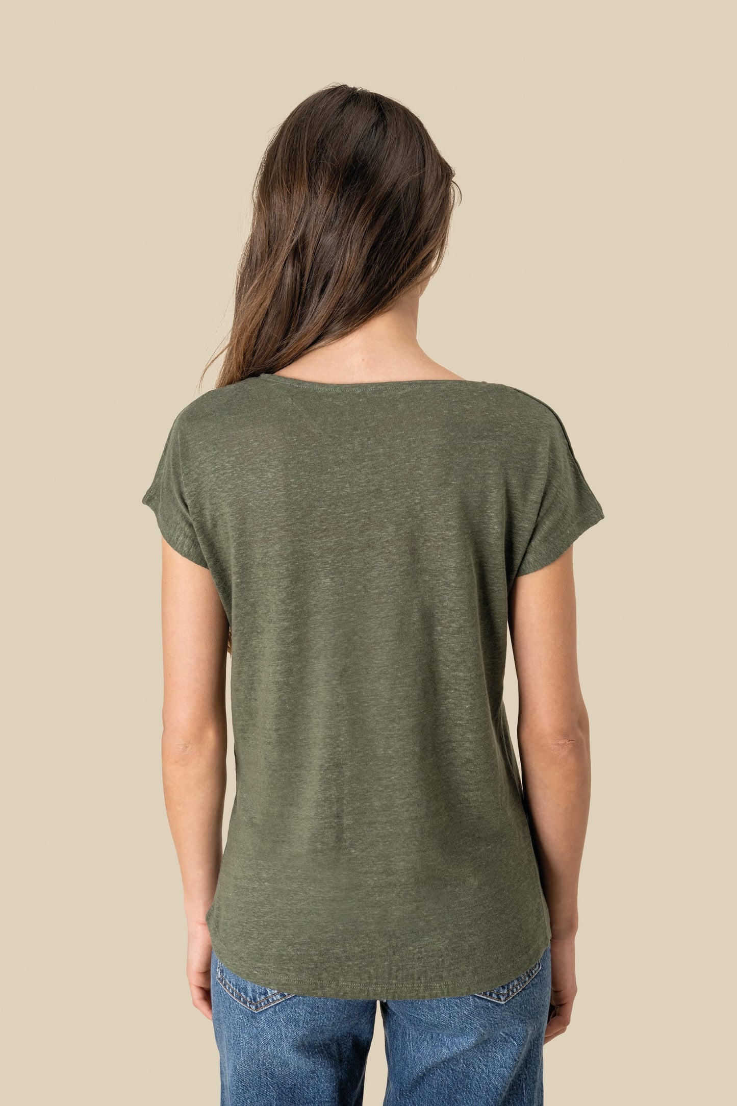 T-shirt en lin col V